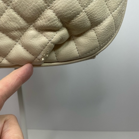 Silverake Cream Leather Quilted & Rhinestone Embossed Purse - Picture 6 of 16